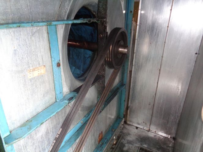 Gereinigtes Ventilatorgehäuse und -rad einer Lüftungsstation nach Wartung durch RWS