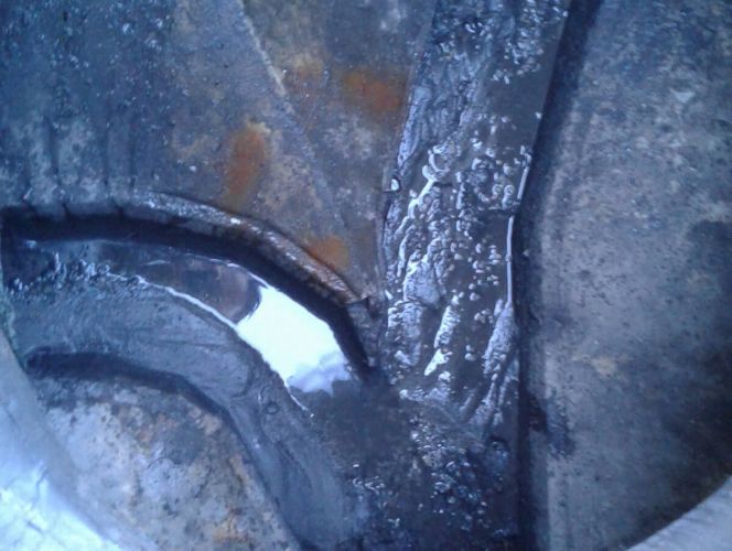 Fettkanal vor Reinigung durch RWS